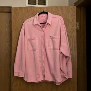 Aerie pink button down shirt XL